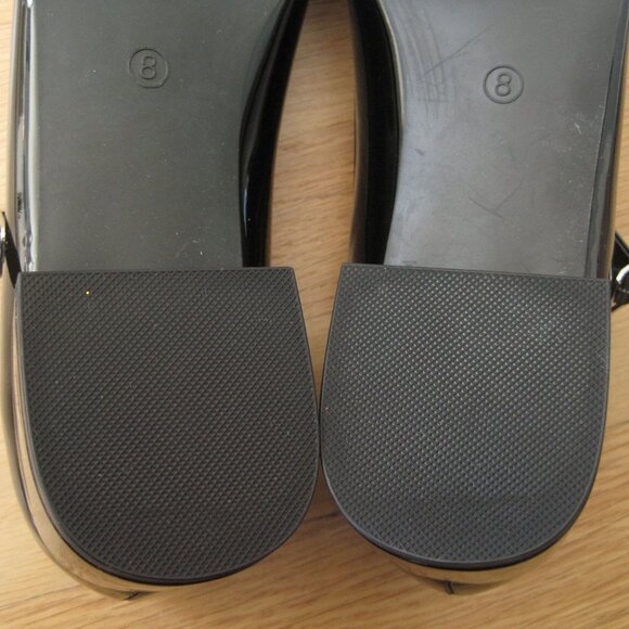 madden girl Tutu Mary Jane Shoes Size 8 Black Glossy Low Block Heel Round Toe - Picture 6 of 9